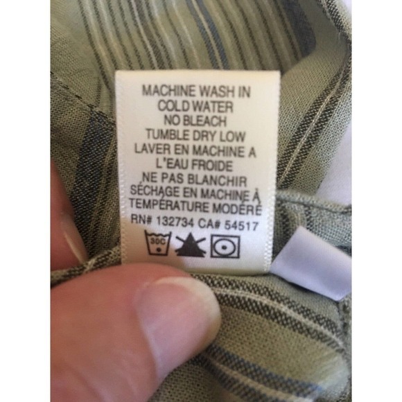 Anthropologie Cloth & Stone Dress Sz Small Green Short Sleeve Buttons Hi Lo Hem - Picture 12 of 12